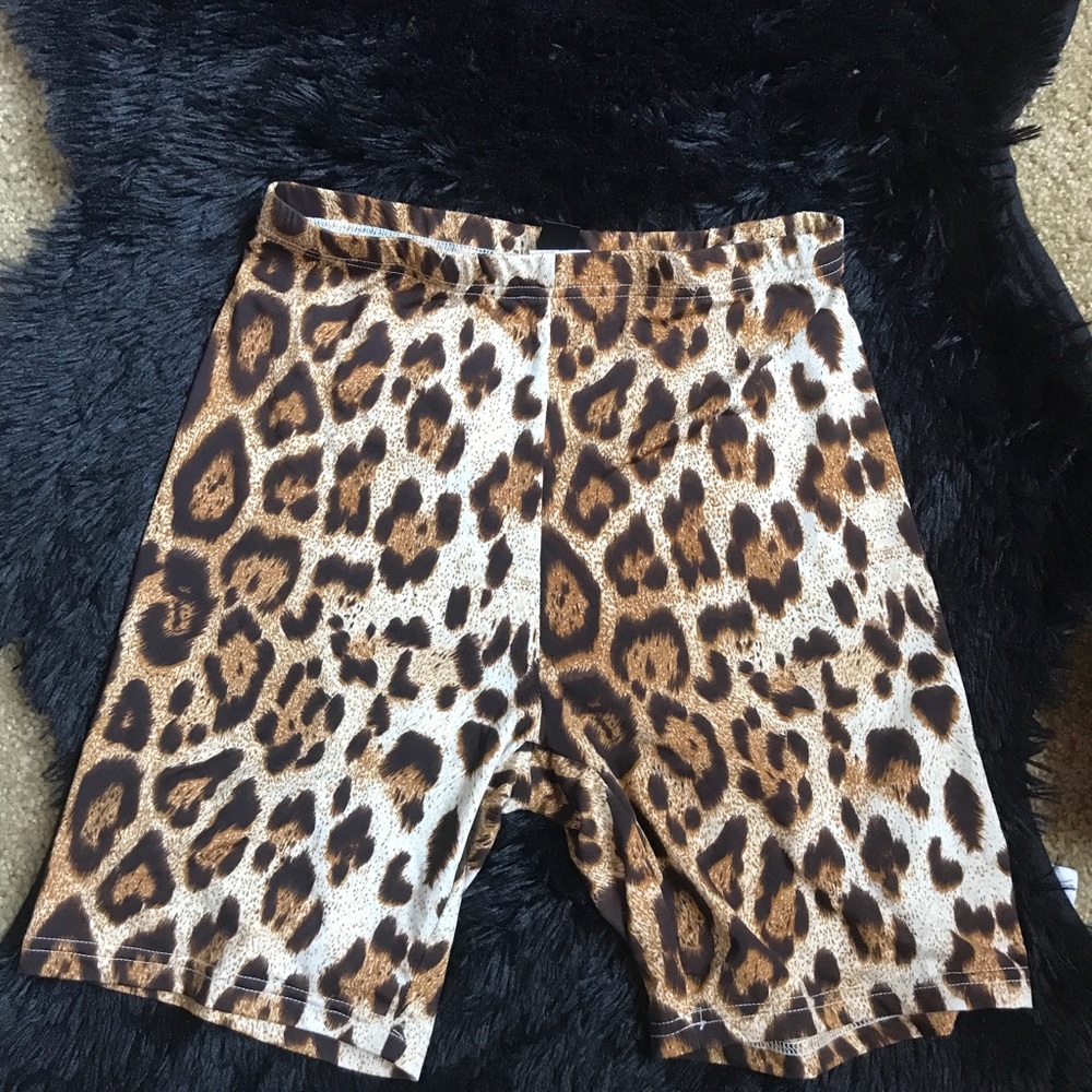Cheetah print biker shorts